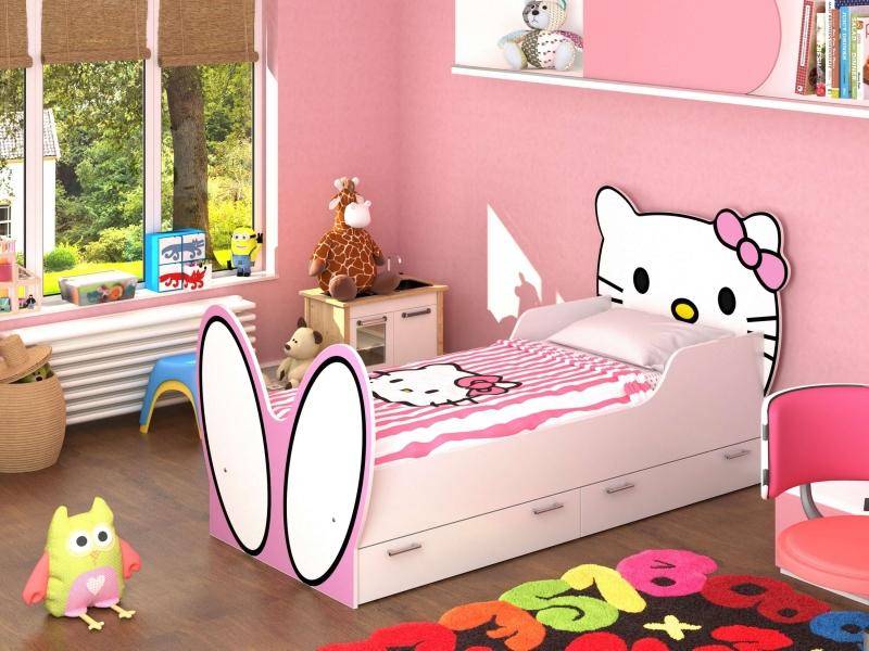 кровать hello kitty! с бязевым матрацем в Уфе