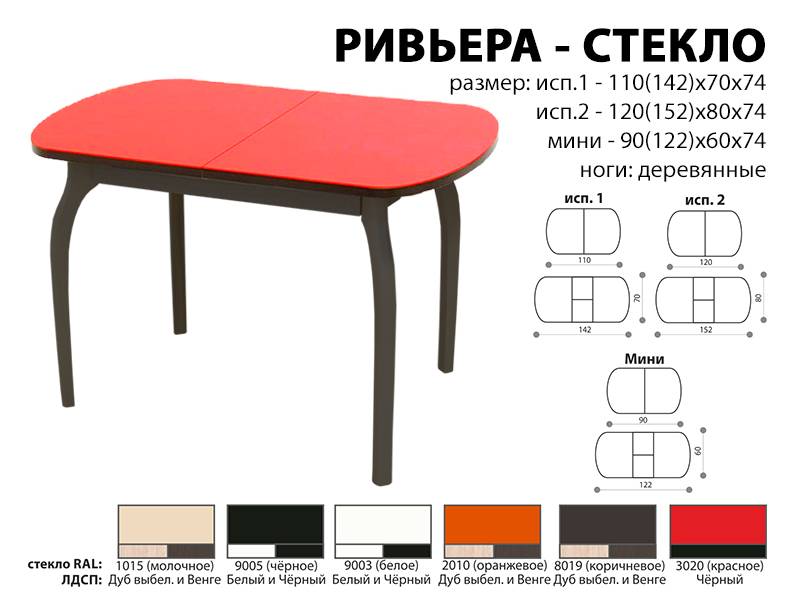 стол обеденный ривьера стекло в Уфе