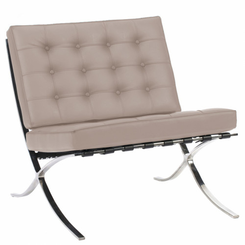 кресло barcelona chair экокожа серое в Уфе