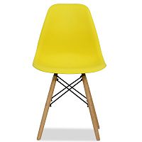 стул деревянный pc-015 желтый ножки дерево (eames style) в Уфе