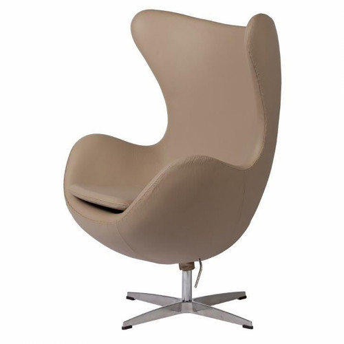 кресло egg chair кожа темно-бежевое в Уфе