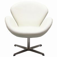 кресло swan chair экокожа белое в Уфе