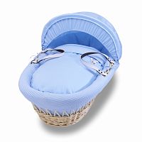 колыбель-переноска gift wicker moses basket натуральная, голубое белье в Уфе