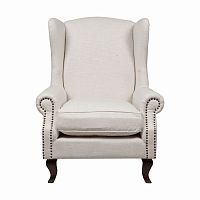 кресло мягкое с ушами белое collins wingback chair в Уфе