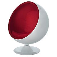 кресло-шар eero ball chair бело-красное в Уфе