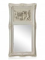 зеркало настенное прямоугольное в высокой белой раме францини distressed chalk white в Уфе