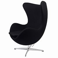 кресло arne jacobsen style egg chair черное в Уфе