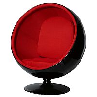 кресло eero ball chair черно-красное в Уфе