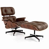 кресло eames style lounge chair & ottoman premium коричневое в Уфе