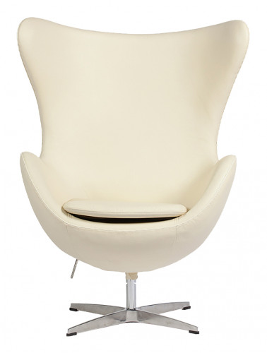кресло egg chair кожа кремовое в Уфе