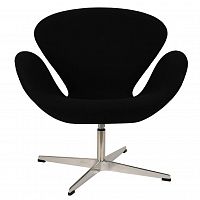 кресло arne jacobsen style swan chair черная шерсть в Уфе