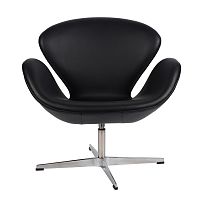 кресло arne jacobsen style swan chair черное в Уфе