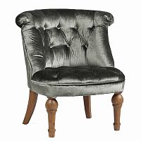 кресло sophie tufted slipper chair микровелюр серое в Уфе