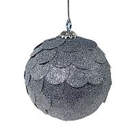 шар новогодний серебряный с блестящими чешуйками paper ball, 10 см в Уфе