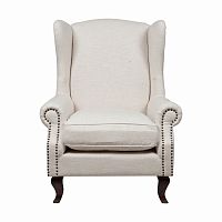 кресло collins wingback chair кремовая ткань в Уфе