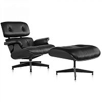 кресло eames style lounge chair черное в Уфе