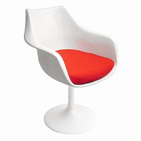 кресло tulip armchair бело-красное шерсть в Уфе