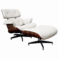 кресло lounge chair & ottoman белое в Уфе