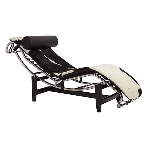 шезлонг chaise longue lc4 черно-белый в Уфе