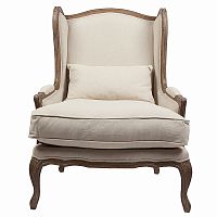 кресло мягкое с ушами lorraine chair with burlap бежевое в Уфе