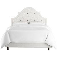 кровать двуспальная 180х200 белая с каретной стяжкой harvey tufted white в Уфе