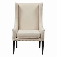 кресло мягкое с ушами белое nailhead fabric armchair в Уфе