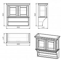 шкафчик навесной с двумя полками провинция с состариванием в Уфе
