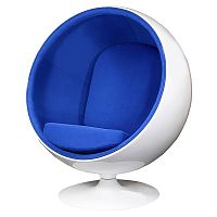 кресло eero ball chair синее с белым в Уфе