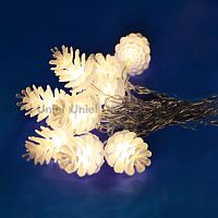 светодиодная гирлянда «шишки» 280см белая (09582) uniel uld-s0280-020/dta warm white ip20 pine cones в Уфе