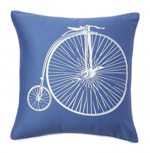 подушка с ретро-велосипедом retro bicycle blue в Уфе