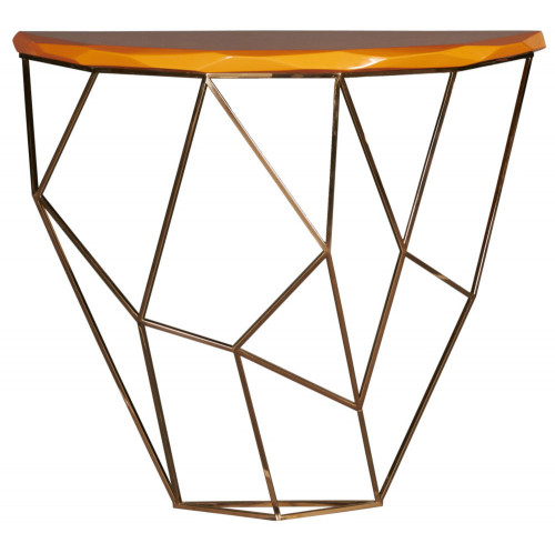 консоль geometric 100x38x90 металл, коричневая столешница в Уфе