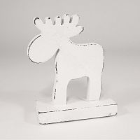 украшение новогоднее на подставке олень белый white reindeer, 15х11х5 см в Уфе