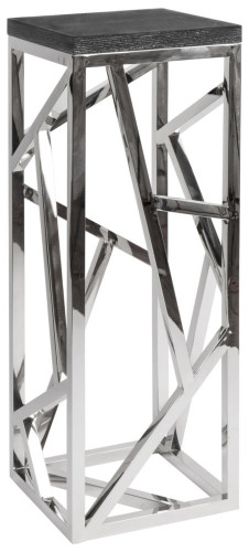 консоль geometric высокая 40x40x110 металл, черная столешница в Уфе