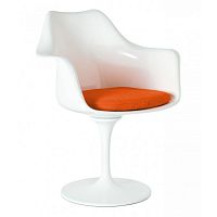 кресло tulip armchair бело-оранжевое шерсть в Уфе