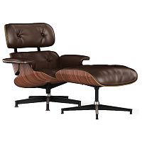 кресло lounge chair & ottoman коричневое в Уфе