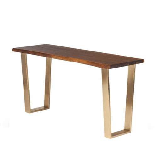 консоль wood&steel коричневая, золото в Уфе