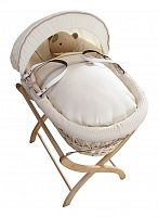 колыбель-переноска premium moses basket натуральная, кремовое белье в Уфе