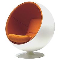 кресло eero ball chair бело-оранжевое в Уфе