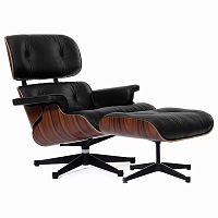 кресло eames style lounge chair & ottoman черное в Уфе