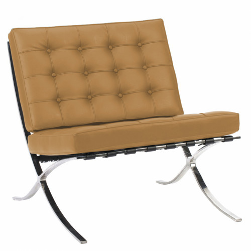 кресло barcelona chair коричневое в Уфе