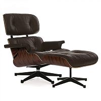 кресло eames style lounge chair палисандр коричневое в Уфе