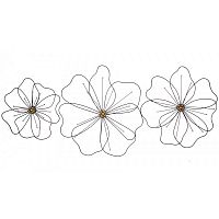панно на стену из металла 3 в 1 black flowers / чёрные цветы в Уфе