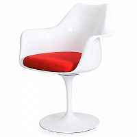 стул eero saarinen style tulip armchair красная подушка в Уфе