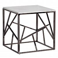 стол журнальный black chrome cube 55*55*56 см хром, белый в Уфе