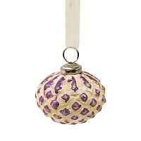 шар новогодний фиолетовый со снежным декором snow ball, 8х7х7 см в Уфе