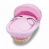 колыбель-переноска gift wicker moses basket натуральная, розовое белье в Уфе